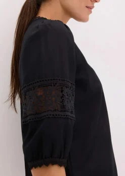 Best Kurzarmbluse mit Leinenanteil Damen Blusen & Tuniken