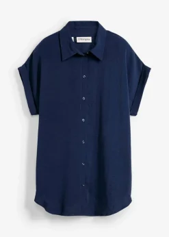 Hot Kurzarmbluse mit recyceltem Polyester Damen Nachhaltigere Materialien|Blusen & Tuniken