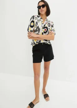 Best Kurzarmbluse mit Smockdetail aus strukturierter Viskose Damen Bekleidung·Jacken & Mäntel|Blusen & Tuniken