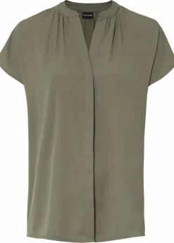Damen bonprix Blusen & Tuniken|Bekleidung·Jacken & Mäntel|Kurzarmbluse mit verdeckter Knopfleiste