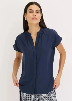 Best Kurzarmbluse mit verdeckter Knopfleiste Damen Blusen & Tuniken|Bekleidung·Jacken & Mäntel