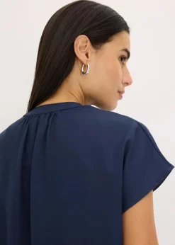 Best Kurzarmbluse mit verdeckter Knopfleiste Damen Blusen & Tuniken|Bekleidung·Jacken & Mäntel