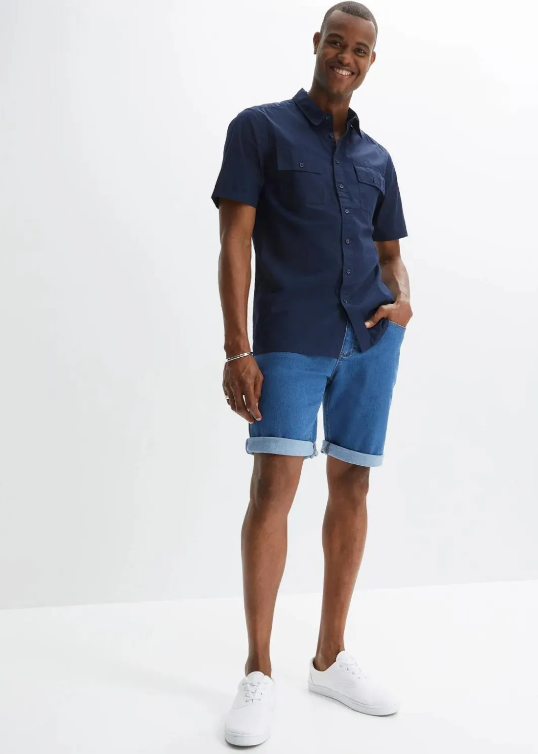 Sale Kurzarmhemd aus reiner Baumwolle Herren Hemden|Basics
