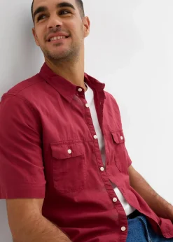 Hot Kurzarmhemd aus reiner Baumwolle Herren Hemden|Basics