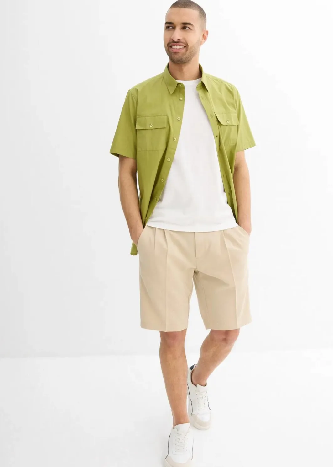 Herren bonprix Hemden|Basics|Kurzarmhemd aus reiner Baumwolle