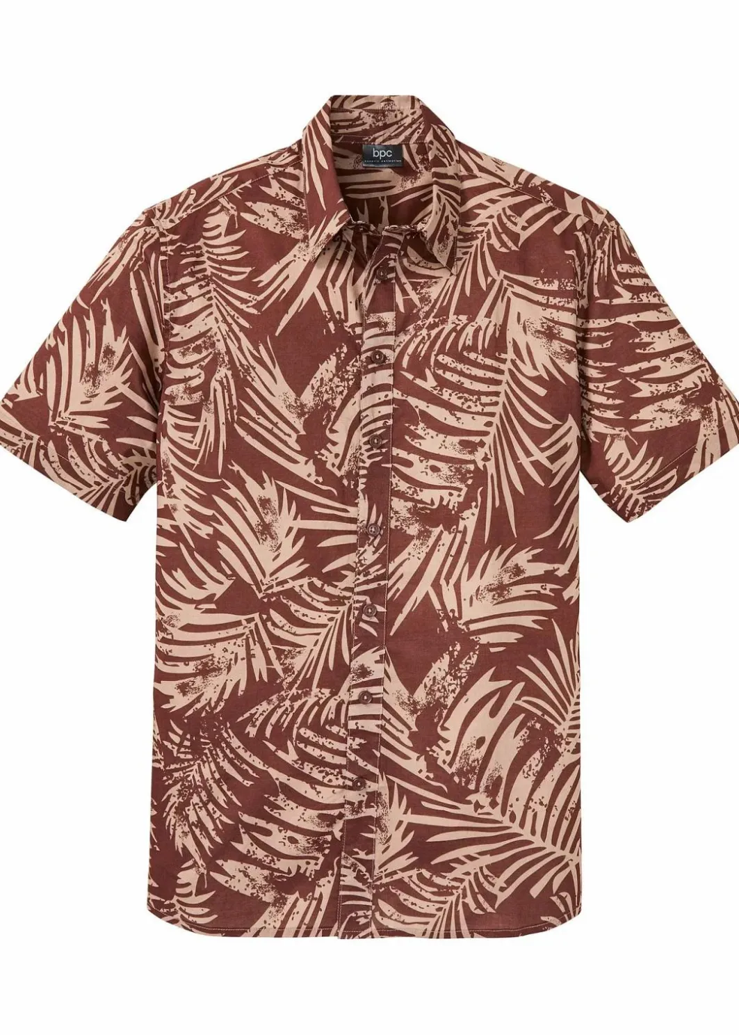 Herren bonprix Strandmode|Große Größen|Kurzarmhemd aus reiner Baumwolle