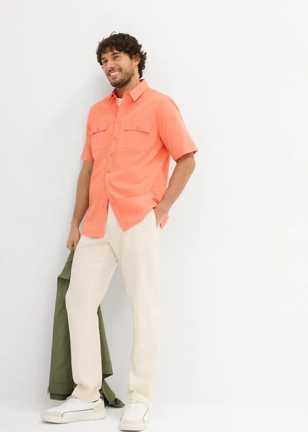 Sale Kurzarmhemd aus reiner Baumwolle Herren Große Größen|Basics