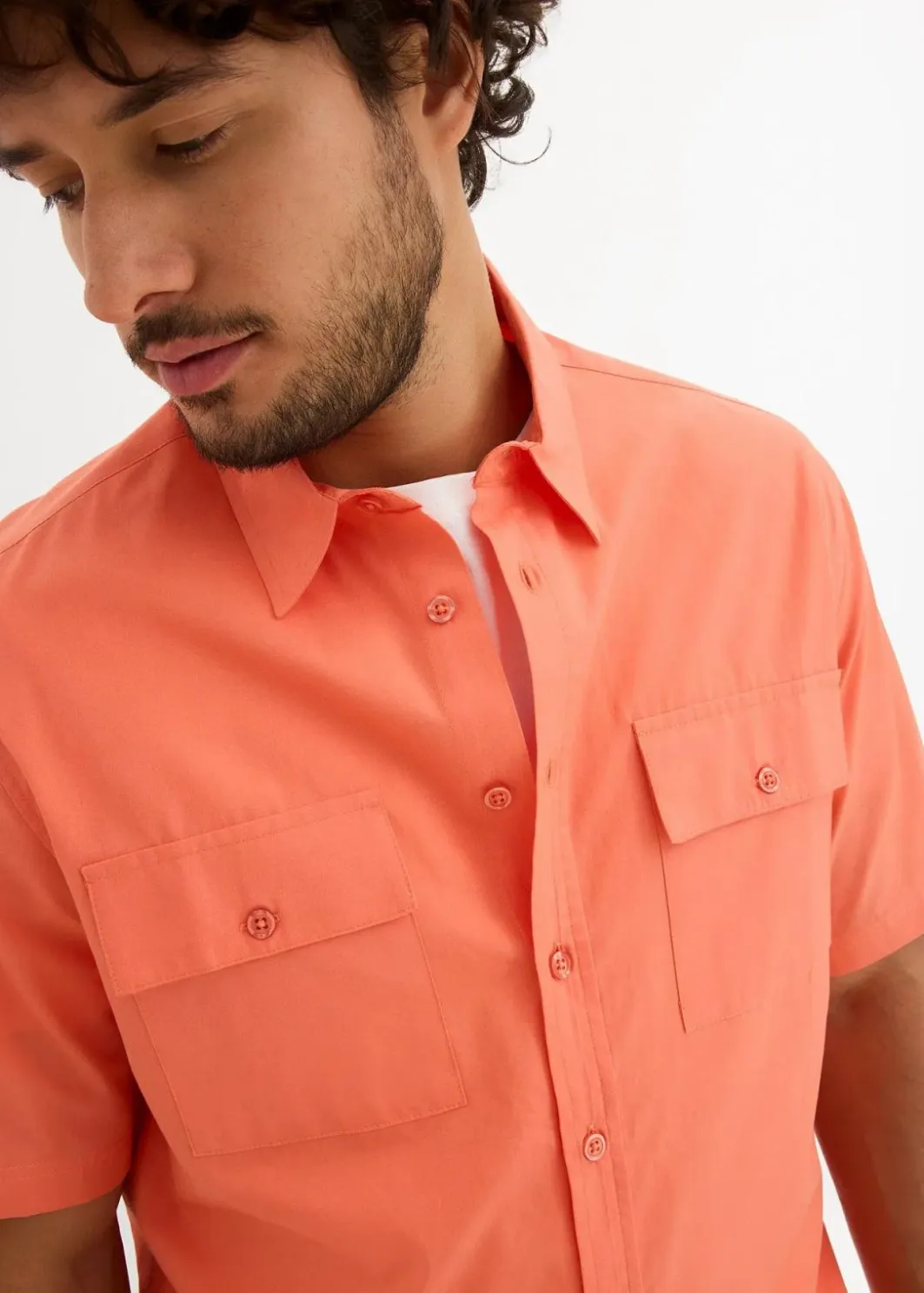 Sale Kurzarmhemd aus reiner Baumwolle Herren Große Größen|Basics