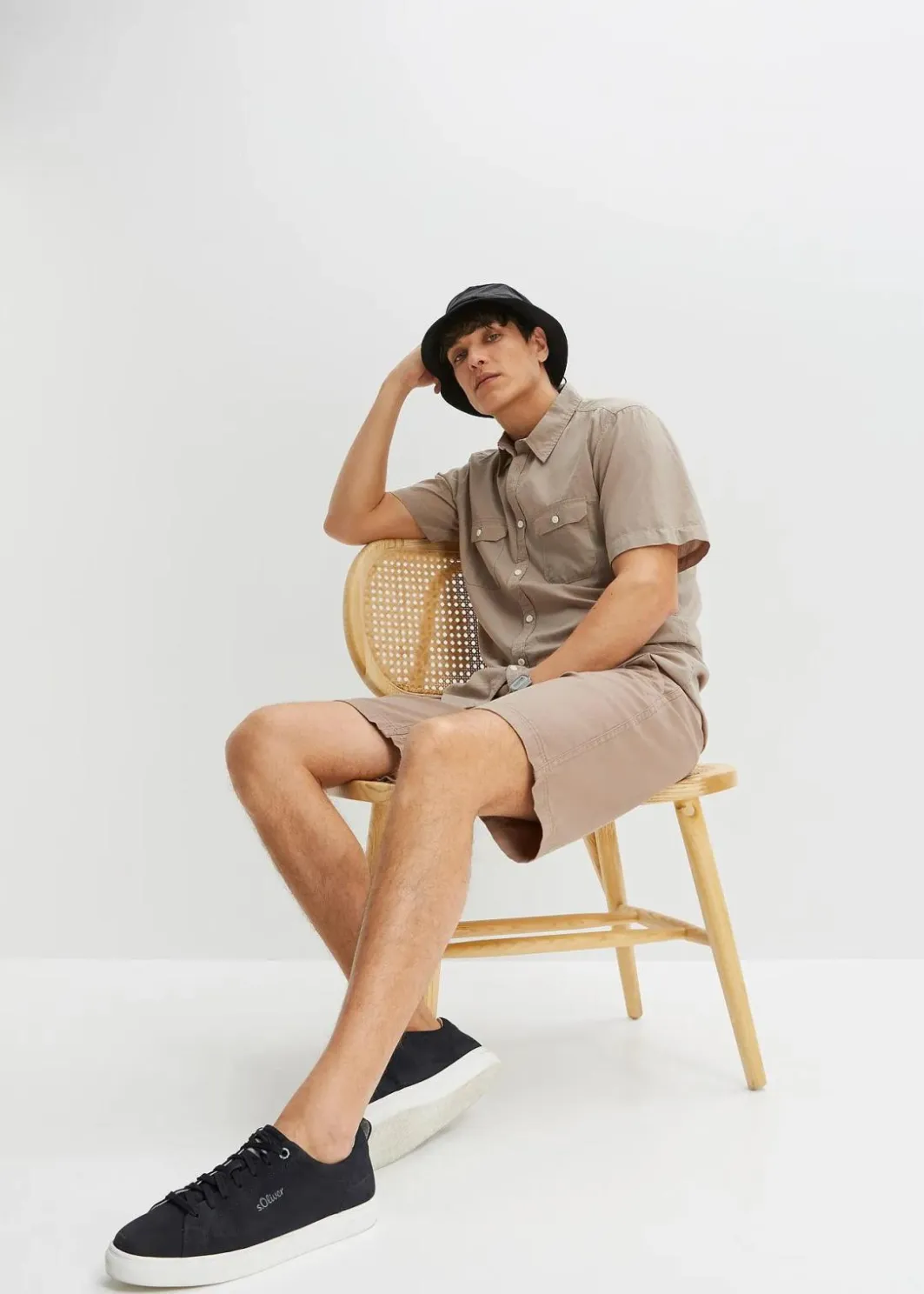 Sale Kurzarmhemd aus reiner Baumwolle Herren Hemden|Basics