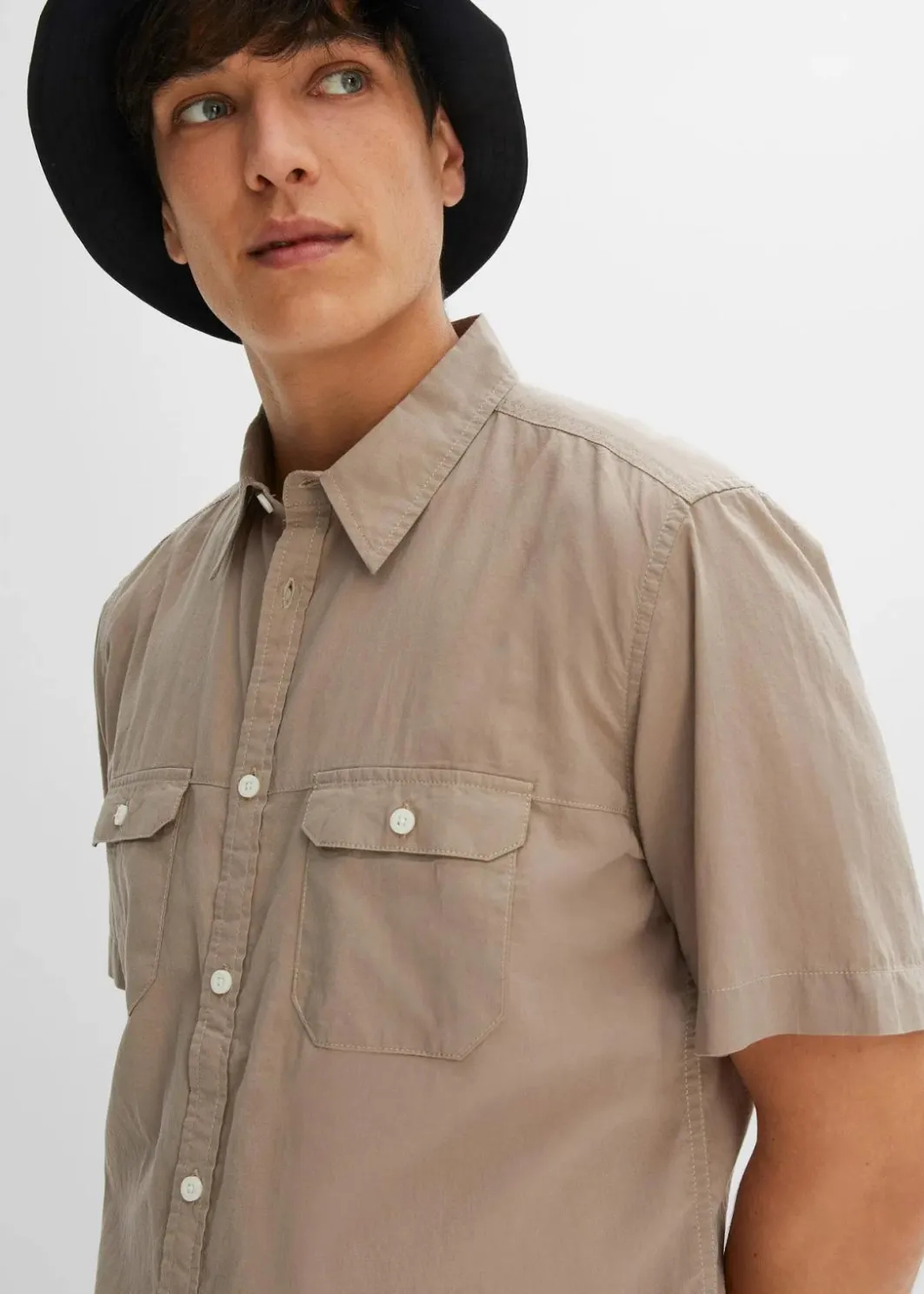 Sale Kurzarmhemd aus reiner Baumwolle Herren Hemden|Basics