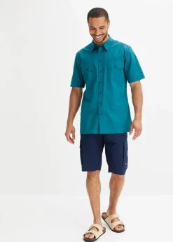 Hot Kurzarmhemd aus reiner Baumwolle Herren Hemden|Basics
