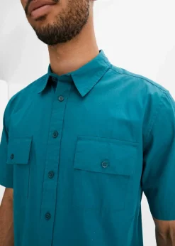 Hot Kurzarmhemd aus reiner Baumwolle Herren Hemden|Basics