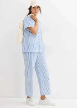 Online Kurzarmhemd aus Seersucker Damen Bekleidung·Jacken & Mäntel|Blusen & Tuniken