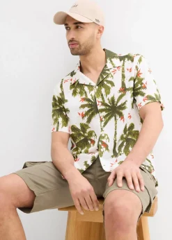 Kurzarmhemd aus Viskose Herren Strandmode|Große Größen