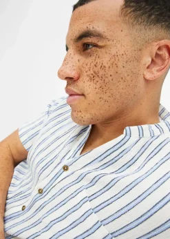 Herren bonprix Große Größen|Hemden|Kurzarmhemd in Crinkle-Optik