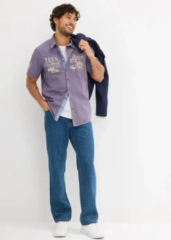 Outlet Kurzarmhemd mit Druck Herren Hemden|Große Größen