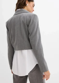 Online Kurzblazer mit Reverskragen Damen Bekleidung·Basics|Nachhaltigere Materialien