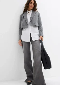 Online Kurzblazer mit Reverskragen Damen Bekleidung·Basics|Nachhaltigere Materialien