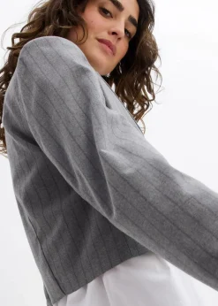 Online Kurzblazer mit Reverskragen Damen Bekleidung·Basics|Nachhaltigere Materialien