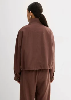 Sale Kurze Übergangsjacke aus Viskose-Mix Damen Bekleidung·Hosen|Zweiteiler & Sets