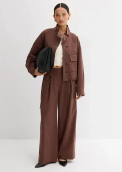 Sale Kurze Übergangsjacke aus Viskose-Mix Damen Bekleidung·Hosen|Zweiteiler & Sets
