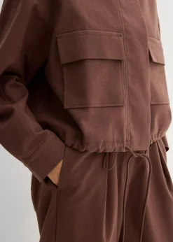 Sale Kurze Übergangsjacke aus Viskose-Mix Damen Bekleidung·Hosen|Zweiteiler & Sets