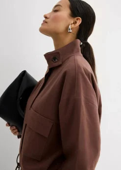Sale Kurze Übergangsjacke aus Viskose-Mix Damen Bekleidung·Hosen|Zweiteiler & Sets