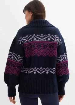 Sale Kurze Norweger-Strickjacke Damen Pullover & Strickjacken|Bekleidung·Jeans