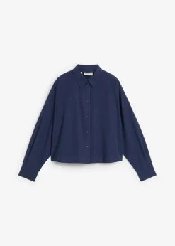 Damen bonprix Blusen & Tuniken|Bekleidung·Jacken & Mäntel|Kurze Oversize Bluse mit Seidenanteil
