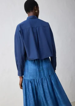 Damen bonprix Blusen & Tuniken|Bekleidung·Jacken & Mäntel|Kurze Oversize Bluse mit Seidenanteil