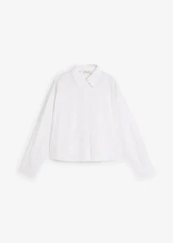Damen bonprix Bekleidung·Jacken & Mäntel|Blusen & Tuniken|Kurze Oversize Bluse mit Seidenanteil