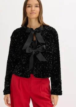 Discount kurze Pailletten-Jacke Damen Bekleidung·Hosen|Jacken & Mäntel