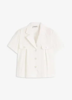 Sale Kurze Popeline - Kurzarmbluse aus Baumwolle Damen Blusen & Tuniken|Bekleidung·Jacken & Mäntel