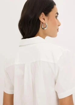 Sale Kurze Popeline - Kurzarmbluse aus Baumwolle Damen Blusen & Tuniken|Bekleidung·Jacken & Mäntel