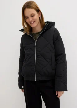 Damen bonprix Jacken & Mäntel|Bekleidung·Hosen|Kurze Steppjacke mit Futter in Kontrastfarbe