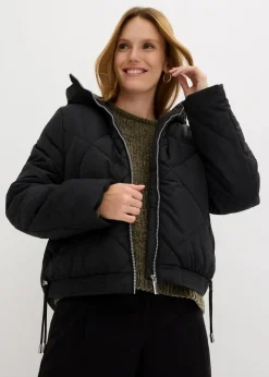 Damen bonprix Jacken & Mäntel|Bekleidung·Hosen|Kurze Steppjacke mit Futter in Kontrastfarbe
