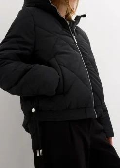 Damen bonprix Jacken & Mäntel|Bekleidung·Hosen|Kurze Steppjacke mit Futter in Kontrastfarbe