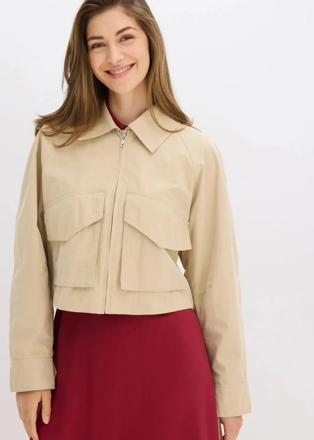 Damen bonprix Bekleidung·Hosen|Jacken & Mäntel|Kurze Trenchjacke