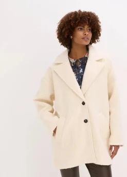 Sale Kurzer Bouclé-Mantel, oversized Damen Bekleidung·Hosen|Jacken & Mäntel