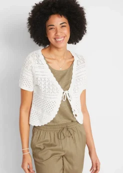 Damen bonprix Jacken & Mäntel|Strickmode|Kurzer Häkelbolero