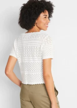 Damen bonprix Jacken & Mäntel|Strickmode|Kurzer Häkelbolero