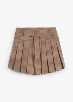 Damen bonprix Hosen|Nachhaltigere Materialien|Kurzer Hosenrock mit Kellerfalten