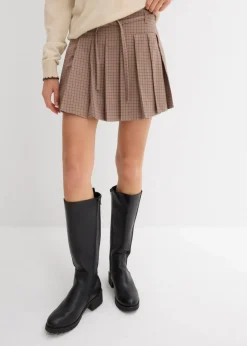 Damen bonprix Hosen|Nachhaltigere Materialien|Kurzer Hosenrock mit Kellerfalten