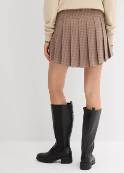 Damen bonprix Hosen|Nachhaltigere Materialien|Kurzer Hosenrock mit Kellerfalten