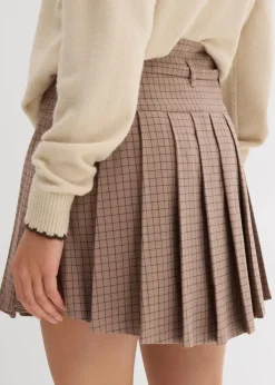Damen bonprix Hosen|Nachhaltigere Materialien|Kurzer Hosenrock mit Kellerfalten