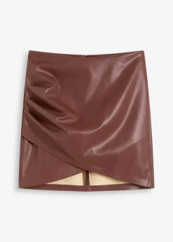 Online Kurzer Lederimitat-Rock Damen Bekleidung·Sportbekleidung|Röcke