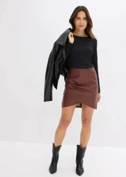 Online Kurzer Lederimitat-Rock Damen Bekleidung·Sportbekleidung|Röcke