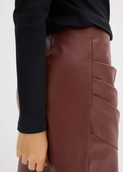 Online Kurzer Lederimitat-Rock Damen Bekleidung·Sportbekleidung|Röcke