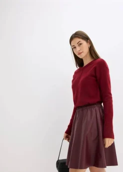 Damen bonprix Bekleidung·Sportbekleidung|Röcke|Kurzer Lederimitat-Rock