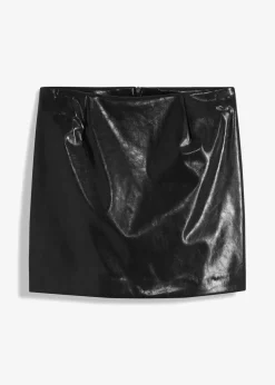 Online Kurzer Lederimitat-Rock Damen Röcke|Bekleidung·Sportbekleidung